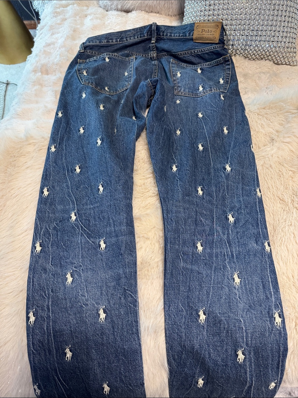 Polo by Ralph Lauren Dark Blue Straight Jeans with White Pony Embroidery - Picture 3 of 6